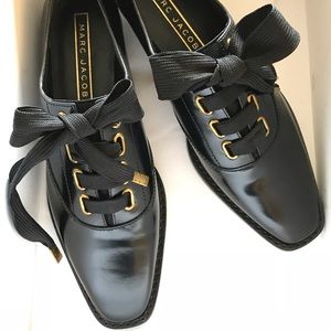 Marc Jacobs Black Leather Oxfords Brogues Size 5